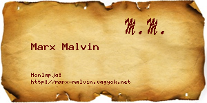 Marx Malvin névjegykártya